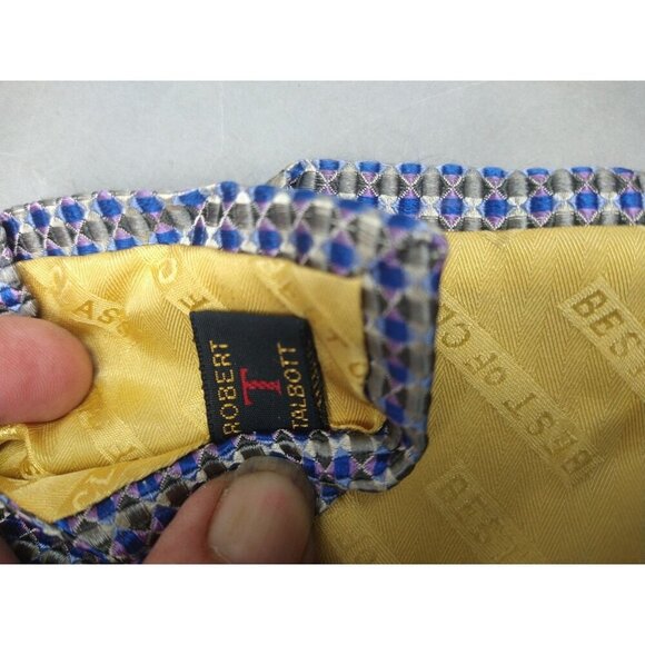 Robert Talbott Nordstrom Best of Class Blue Pink Silk Jacquard Tie Luxury Repp - Picture 4 of 9